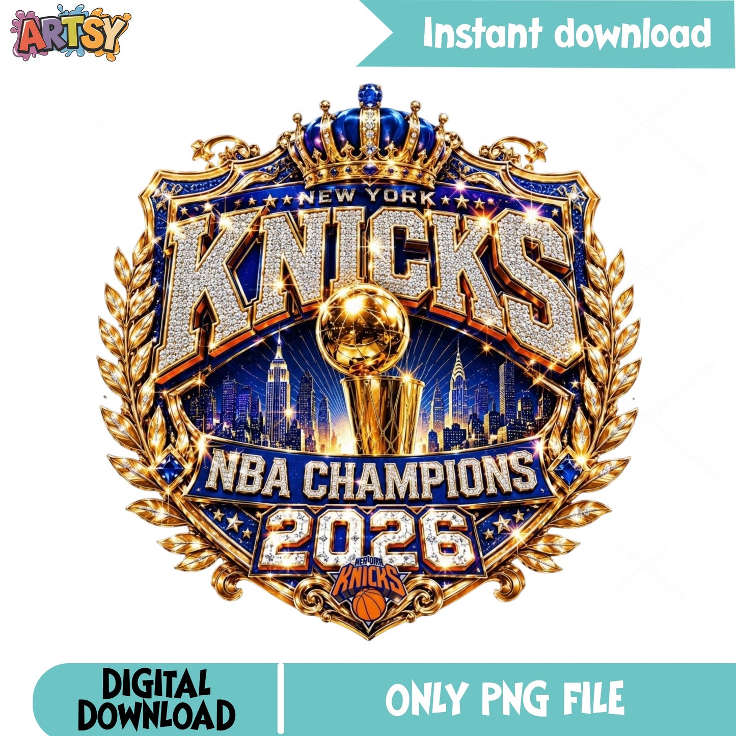 New York Knicks NBA Champions 2026 PNG, Knicks PNG, Basketball PNG