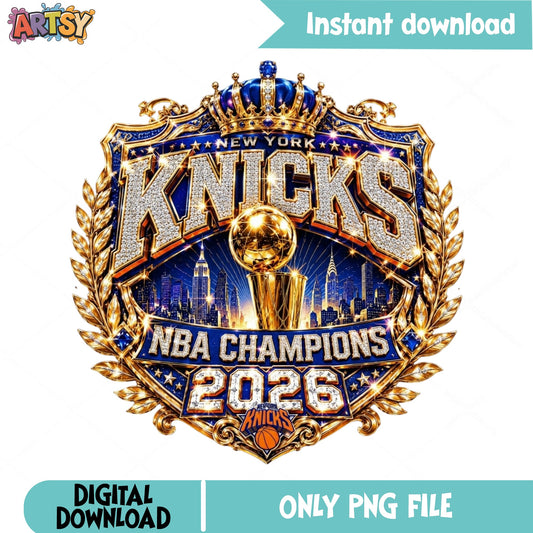 New York Knicks NBA Champions 2026 PNG, Knicks PNG, Basketball PNG
