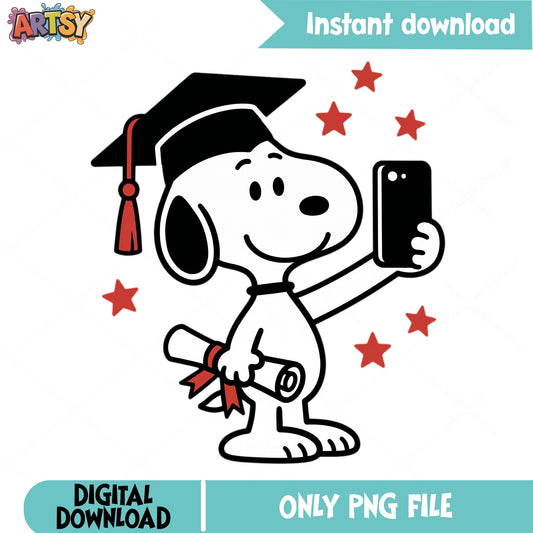 Snoopy Graduation PNG, Peanuts Graduate PNG, Class Of 2025 PNG