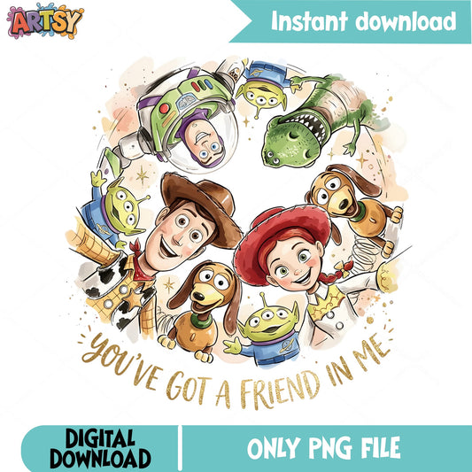 Toy Story You've Got A Friend In Me PNG, Disney PNG, Woody Buzz PNG