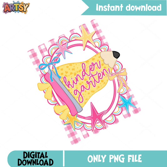Kindergarten Pencil PNG, Back To School PNG, First Day PNG
