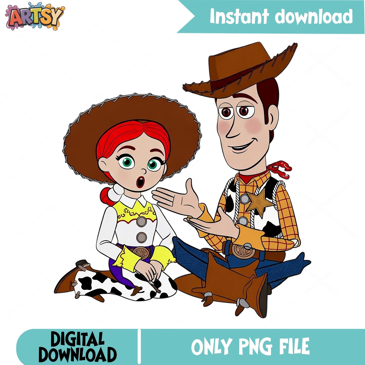 Woody And Jessie Toy Story PNG, Disney Pixar PNG, Cowboy PNG