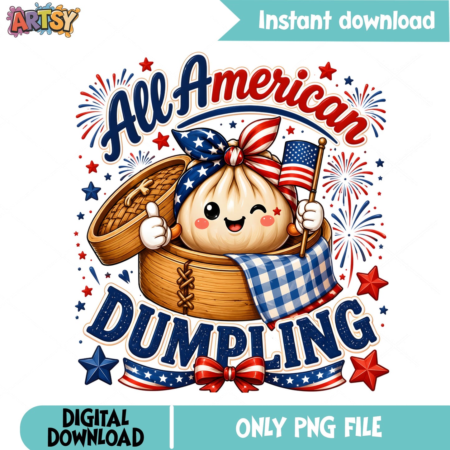 All American Dumpling PNG, 4th Of July PNG, Patriotic PNG