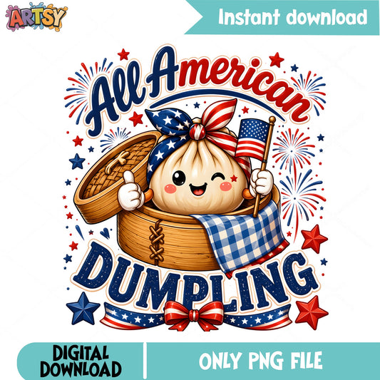 All American Dumpling PNG, 4th Of July PNG, Patriotic PNG