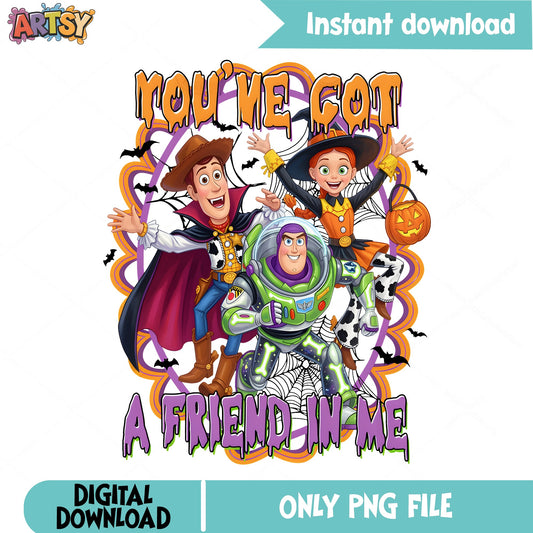 Toy Story Halloween PNG, Woody Buzz Lightyear PNG, Disney Halloween PNG