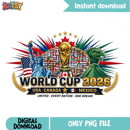 World Cup 2026 PNG, USA Canada Mexico Soccer PNG, FIFA PNG