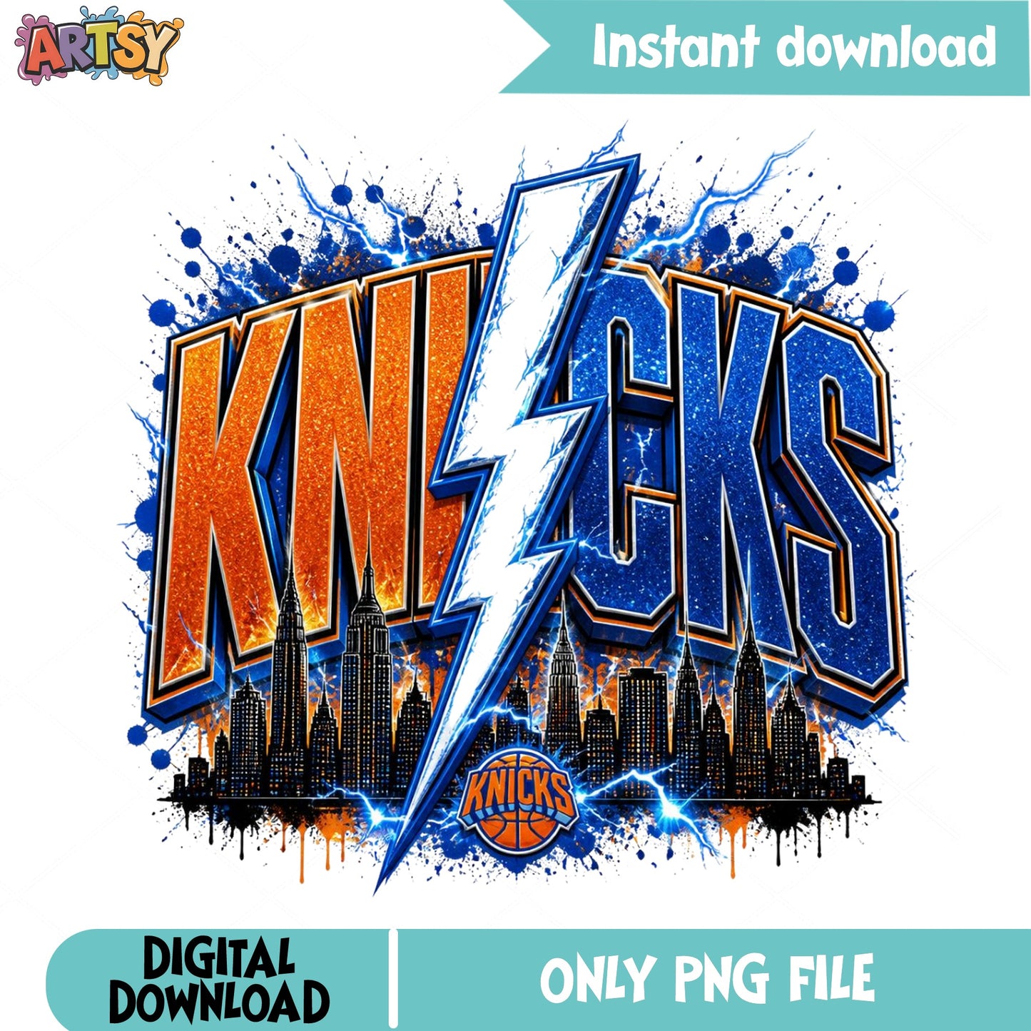 New York Knicks PNG, Basketball Sublimation Design, NBA PNG