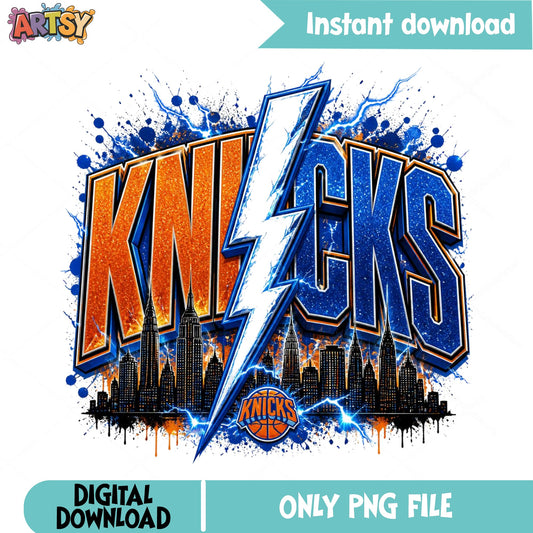 New York Knicks PNG, Basketball Sublimation Design, NBA PNG