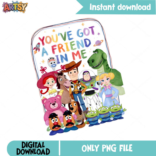 Toy Story You've Got A Friend In Me PNG, Disney PNG, Woody Buzz PNG