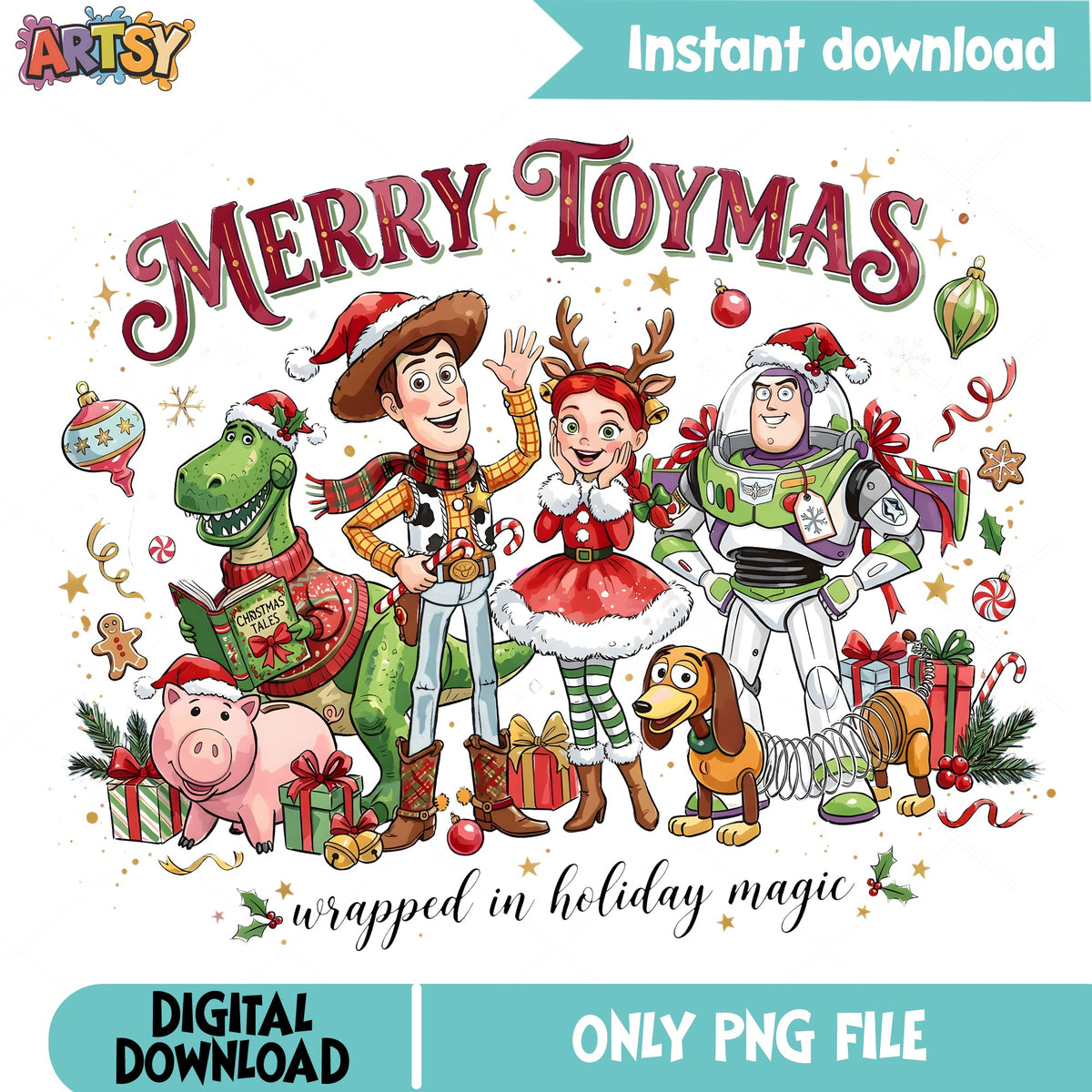 Toy Story Merry Toymas PNG, Woody Jessie PNG, Christmas Cheer PNG