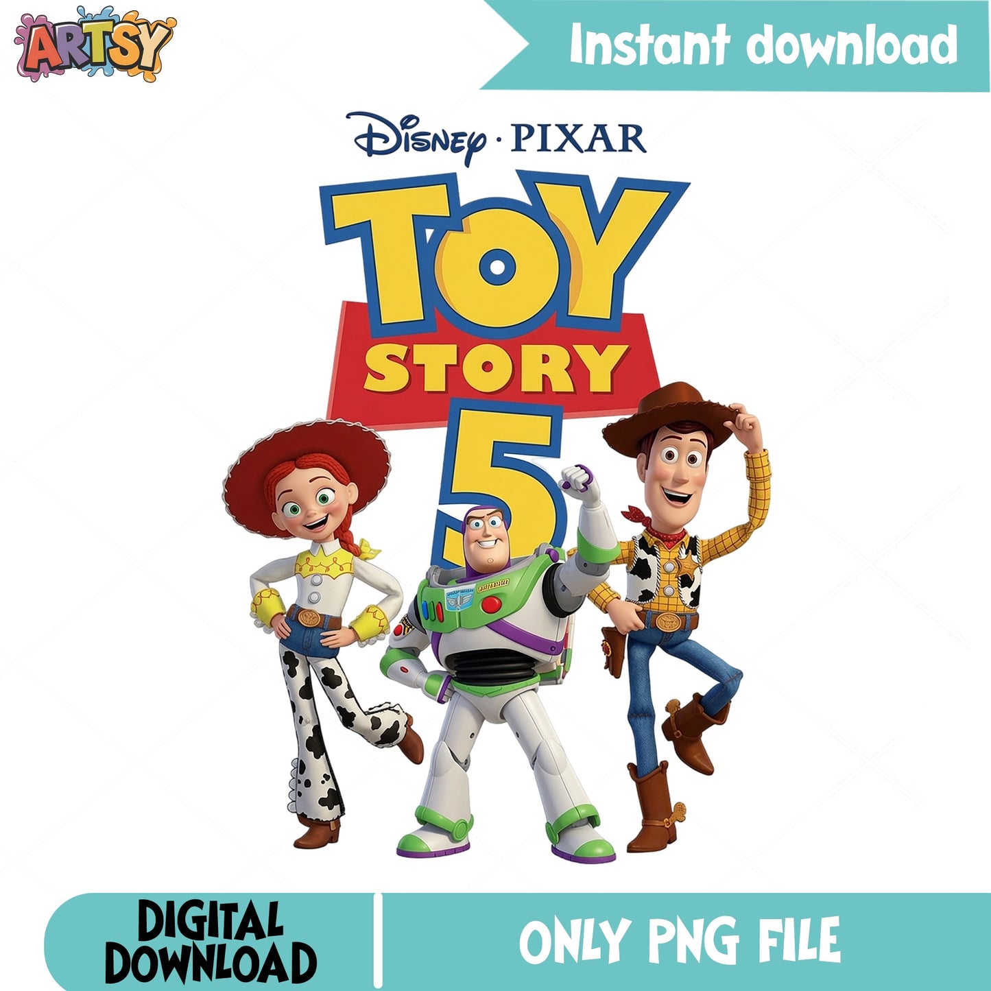 Toy Story 5 PNG, Woody Buzz Lightyear Jessie PNG, Disney PNG