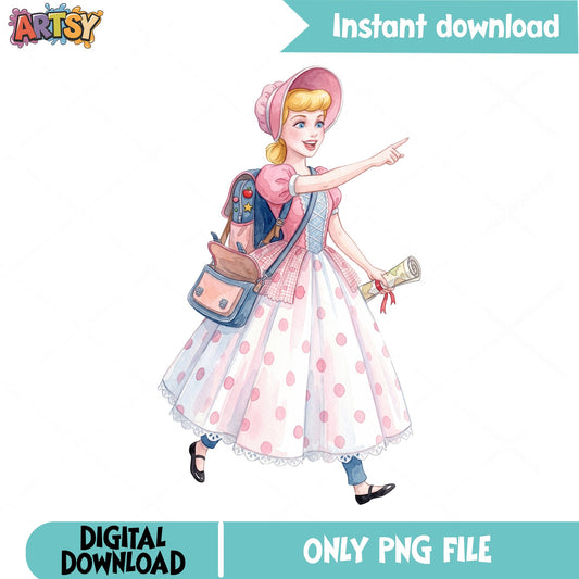 Bo Peep Toy Story PNG, Disney Pixar Clipart, Back To School PNG