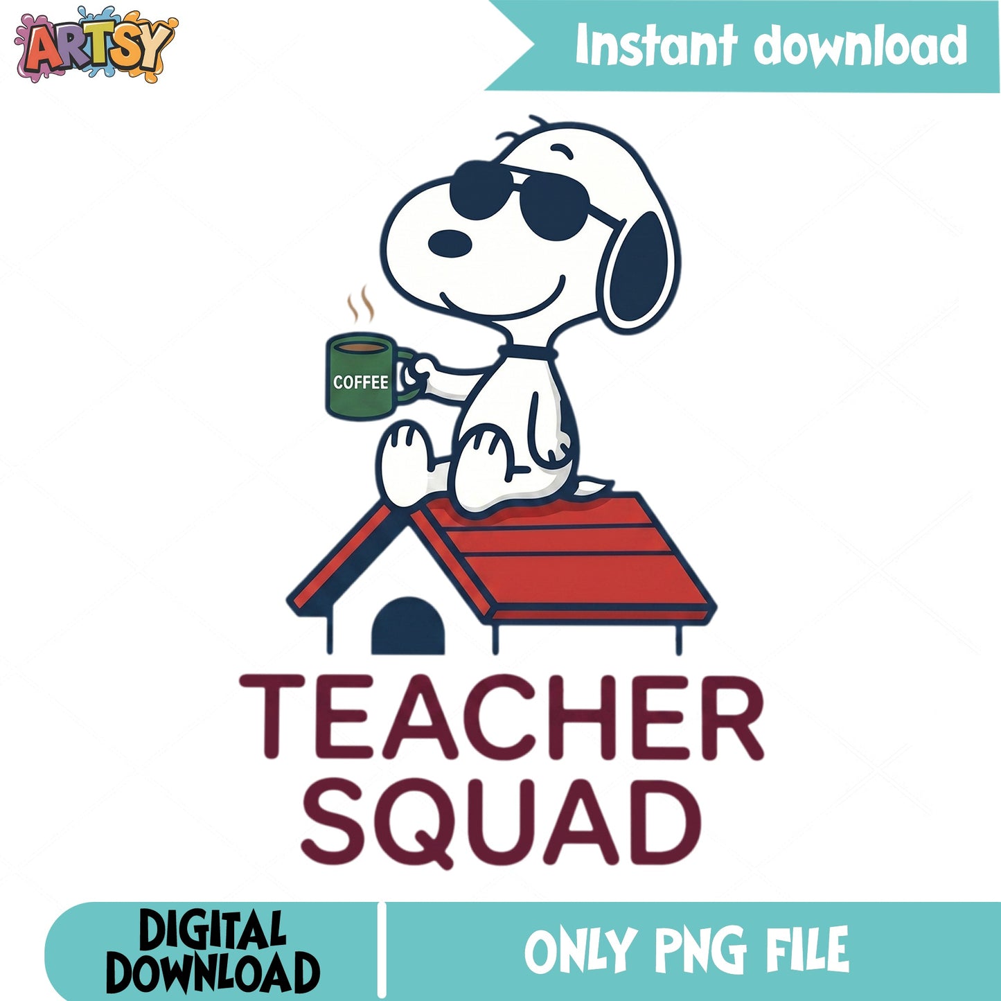 Snoopy Teacher Squad PNG, Peanuts Teacher PNG, Back To School PNG
