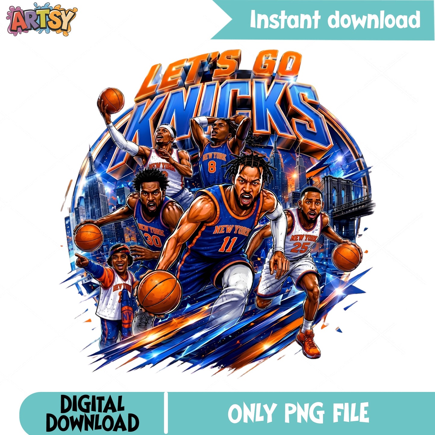Lets Go Knicks PNG, New York Knicks Basketball PNG, NBA PNG