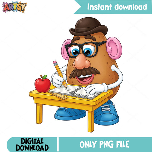 Mr Potato Head Back To School PNG, Toy Story PNG, Teacher PNG