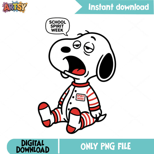 Snoopy School Spirit Week PNG, Peanuts PNG, Back To School PNG