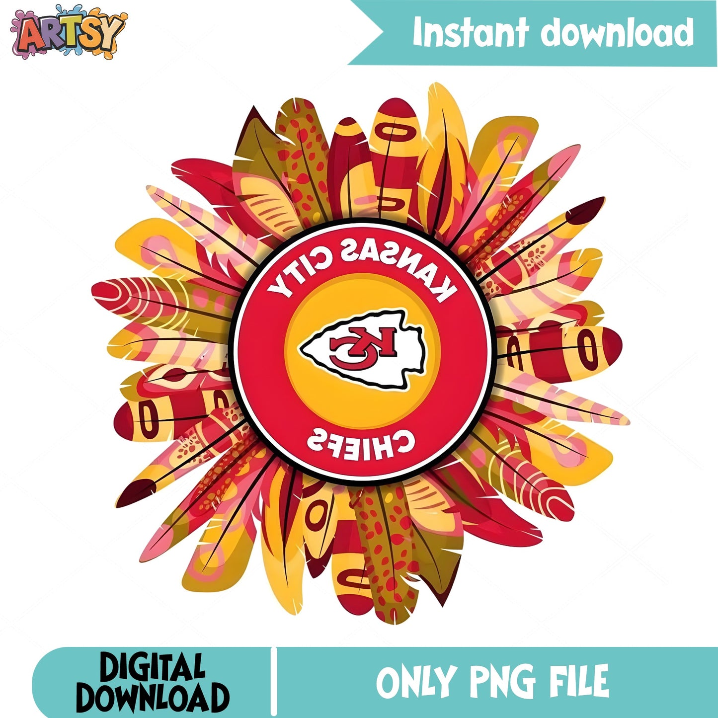 Kansas City Chiefs Sunflower PNG, Chiefs Football PNG, NFL PNG