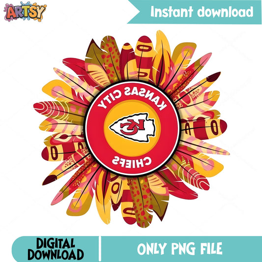 Kansas City Chiefs Sunflower PNG, Chiefs Football PNG, NFL PNG