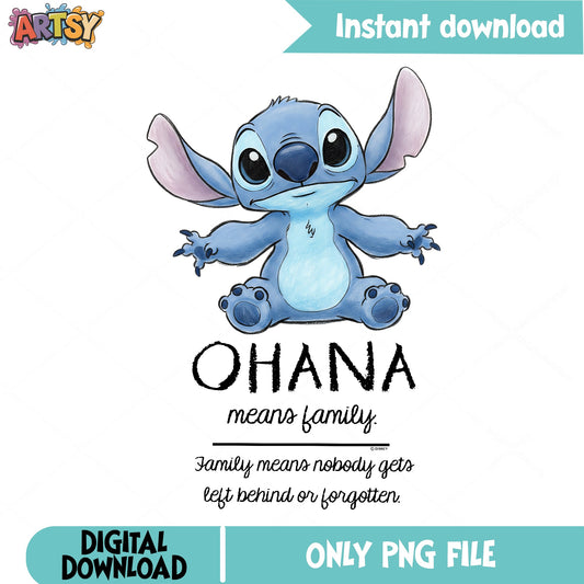 Stitch Ohana Means Family PNG, Lilo And Stitch PNG, Disney PNG
