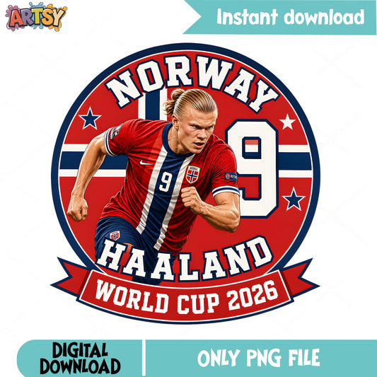 Haaland Norway World Cup 2026 PNG, Soccer Player PNG, Football PNG
