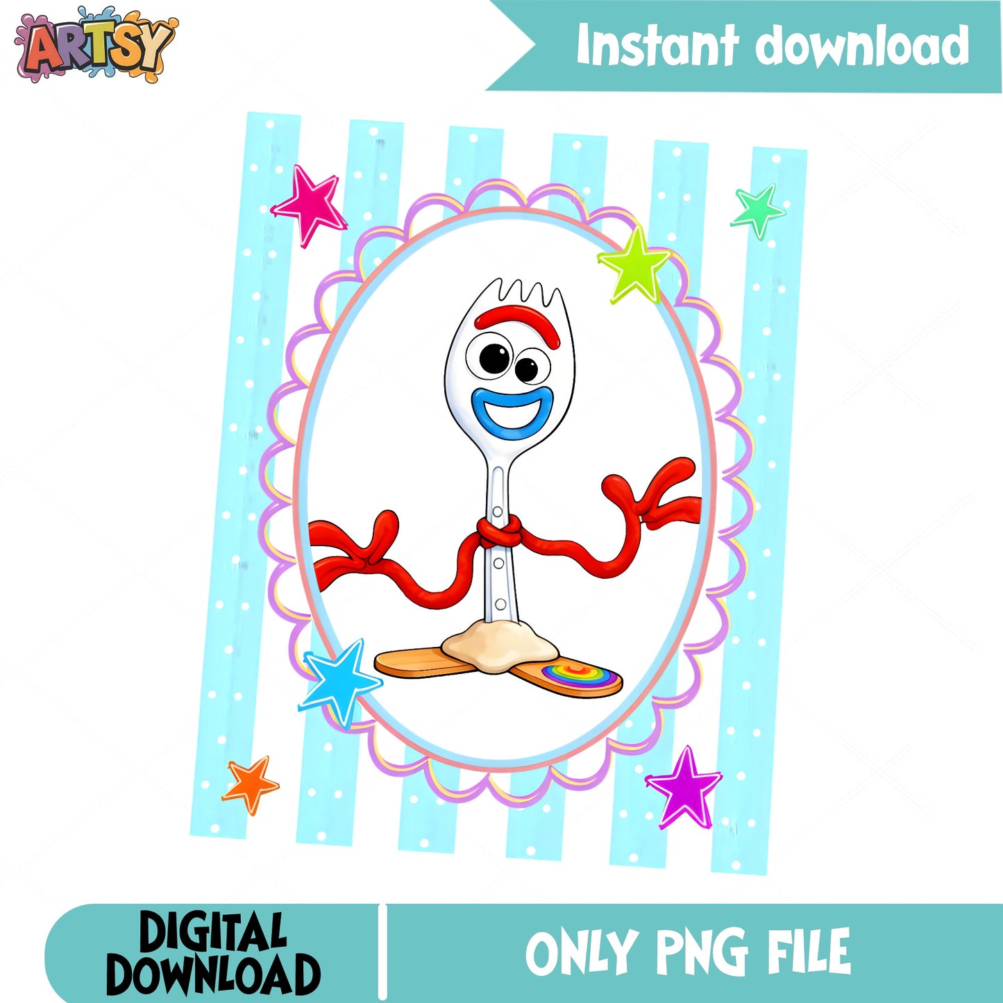 Forky Toy Story PNG, Disney Pixar Clipart, Birthday PNG