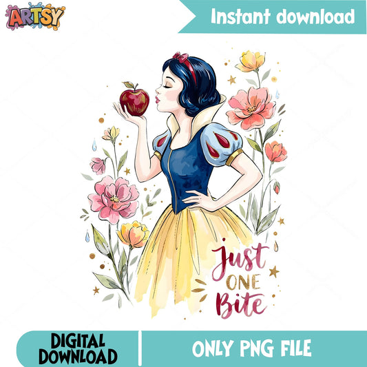 Snow White Just One Bite PNG, Disney Snow White PNG, Poison Apple PNG