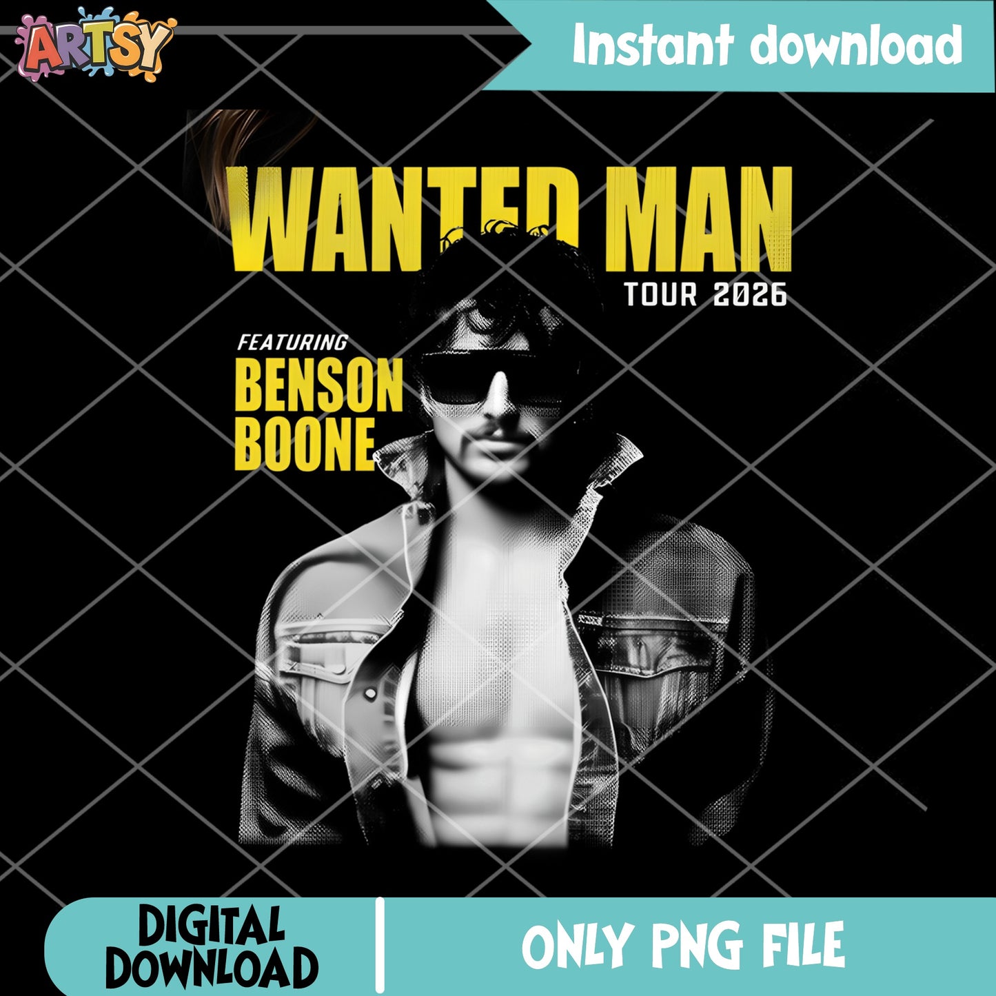 Benson Boone Wanted Man Tour 2026 PNG, Benson Boone PNG, Music Tour PNG