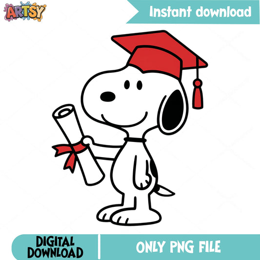 Snoopy Graduation PNG, Peanuts Graduate PNG, Class Of 2025 PNG