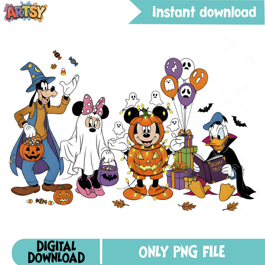 Mickey And Friends Halloween PNG, Disney Halloween PNG, Trick Or Treat PNG