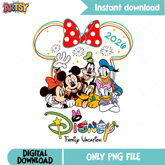 Disney Family Vacation 2026 PNG, Mickey And Friends PNG, Disney Trip PNG