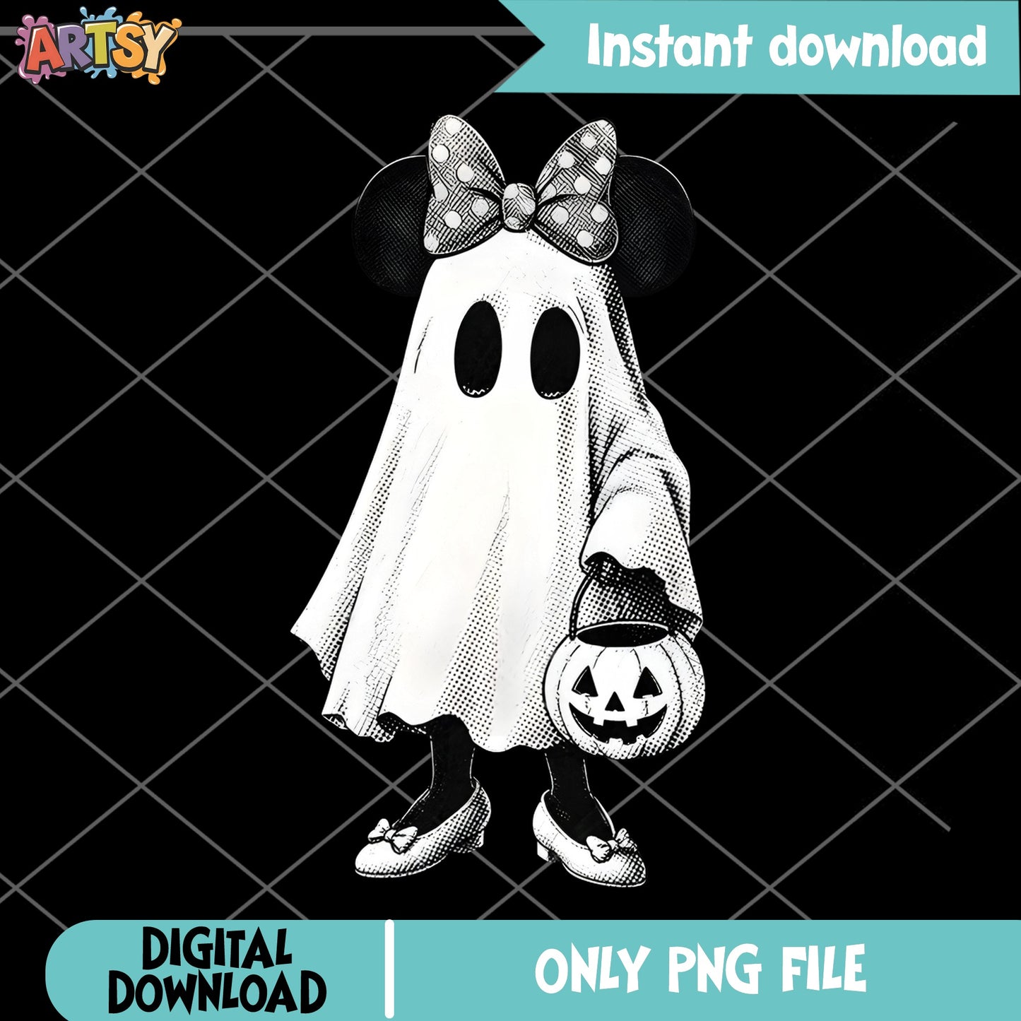 Minnie Mouse Ghost Halloween PNG, Disney Halloween PNG, Spooky PNG