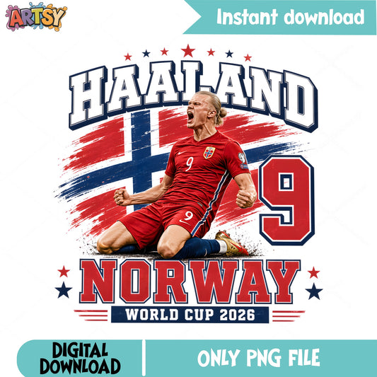 Haaland Norway World Cup 2026 PNG, Soccer Player PNG, Football PNG