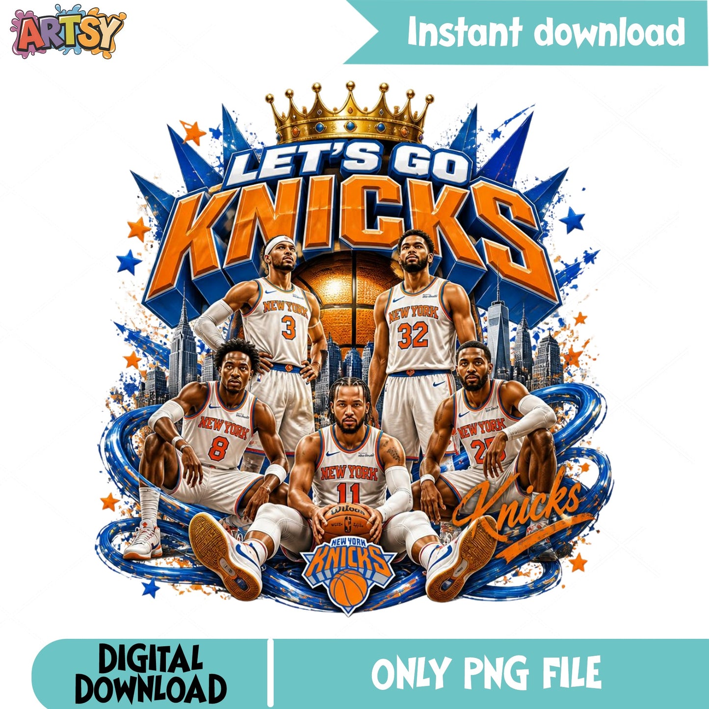 New York Knicks PNG, Lets Go Knicks Basketball Team PNG, NBA PNG