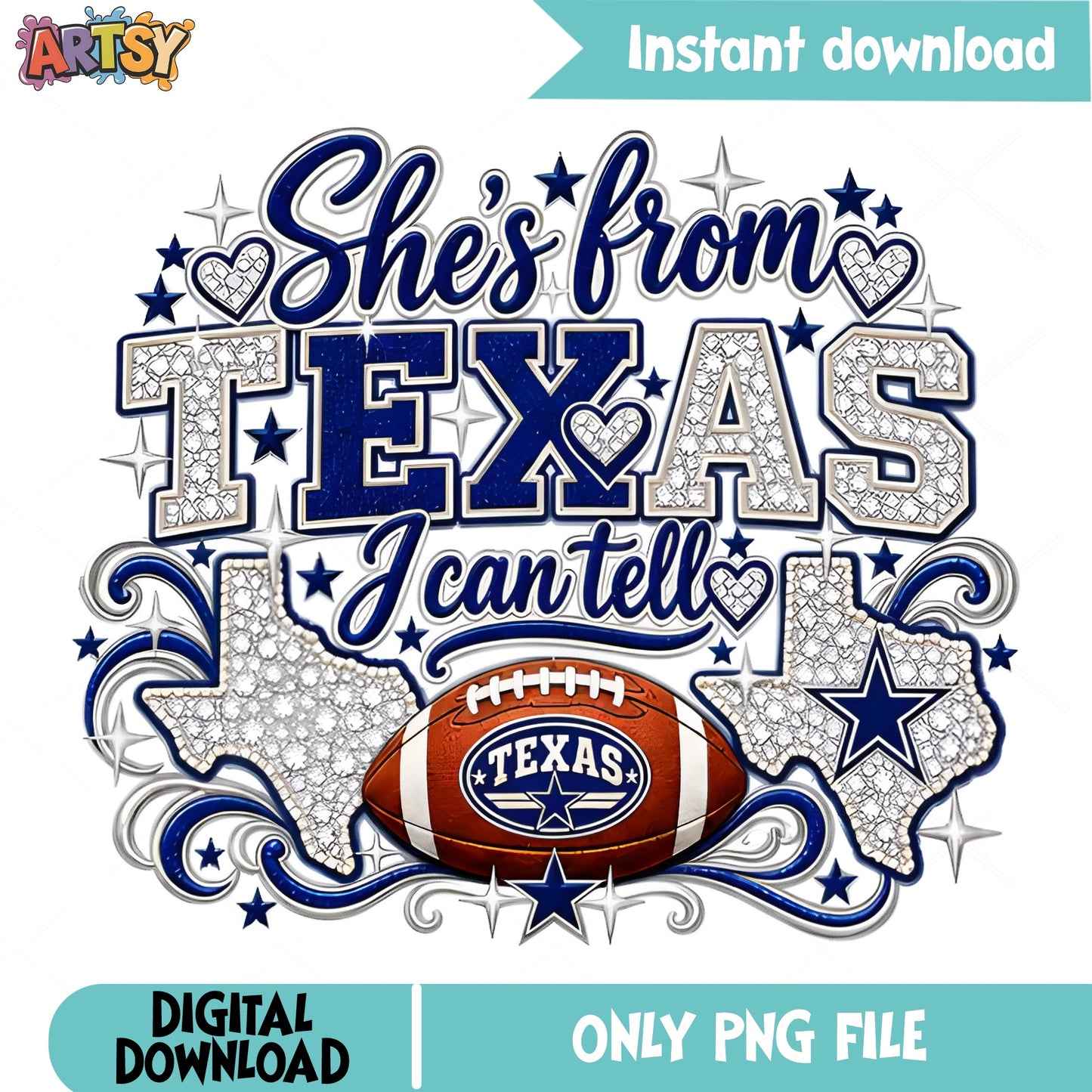 She's From Texas I Can Tell PNG, Dallas Cowboys PNG, Football PNG