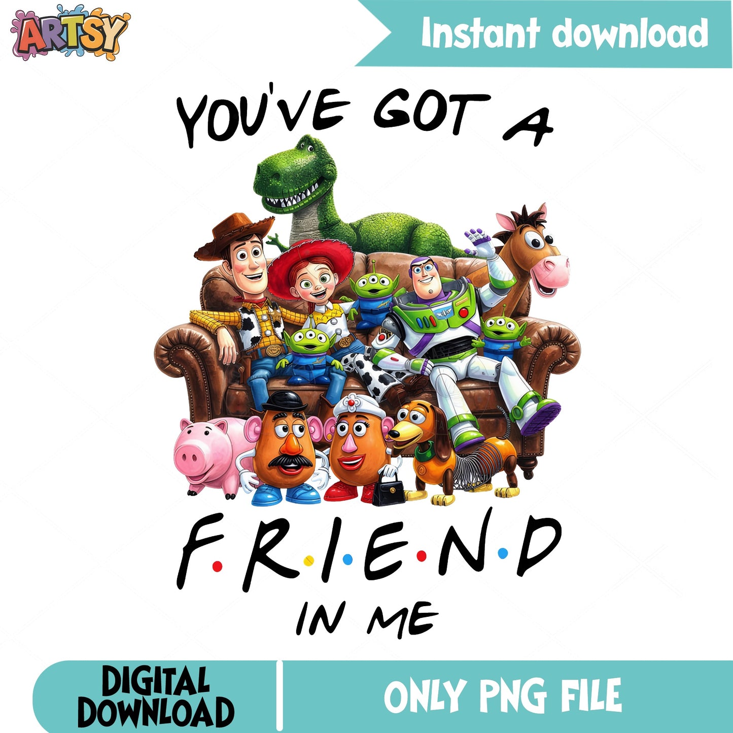 Toy Story You've Got A Friend In Me PNG, Disney PNG, Woody Buzz PNG
