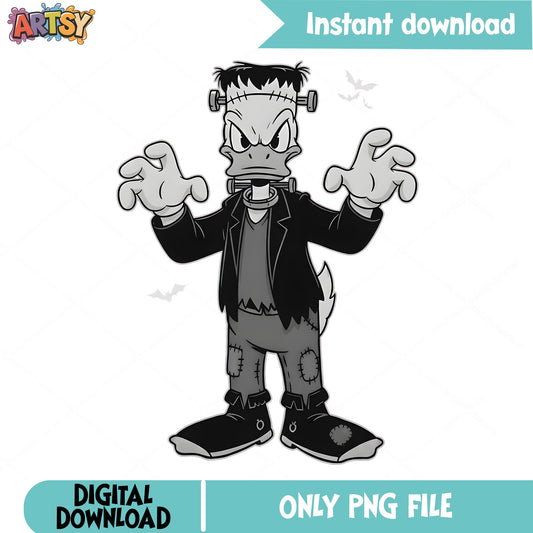 Donald Duck Frankenstein PNG, Halloween PNG, Disney Monster PNG