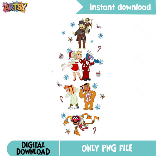 Muppets Christmas Stacked Characters PNG, Kermit PNG, Beaker PNG