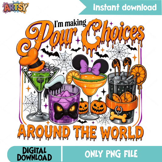 Pour Choices Around The World PNG, Disney Cocktail PNG, Spooky PNG